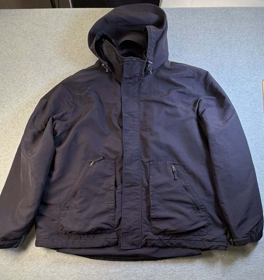 Lands' End Hooded Fleece Lined Jacket Size XL 46-48 Dark Blue